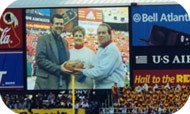 Honored Small Business Champion by Bank Of America on the jumbotron at a Redskins game